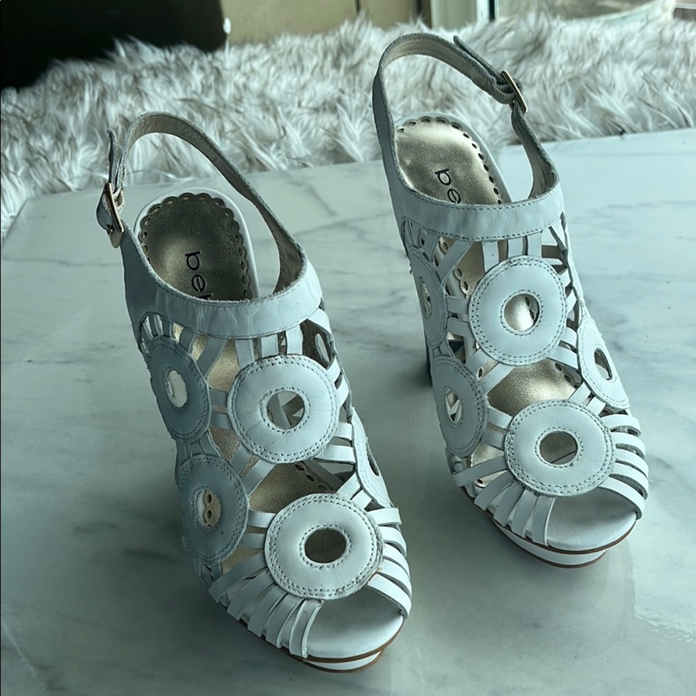 Bebe White Elegant High Heels